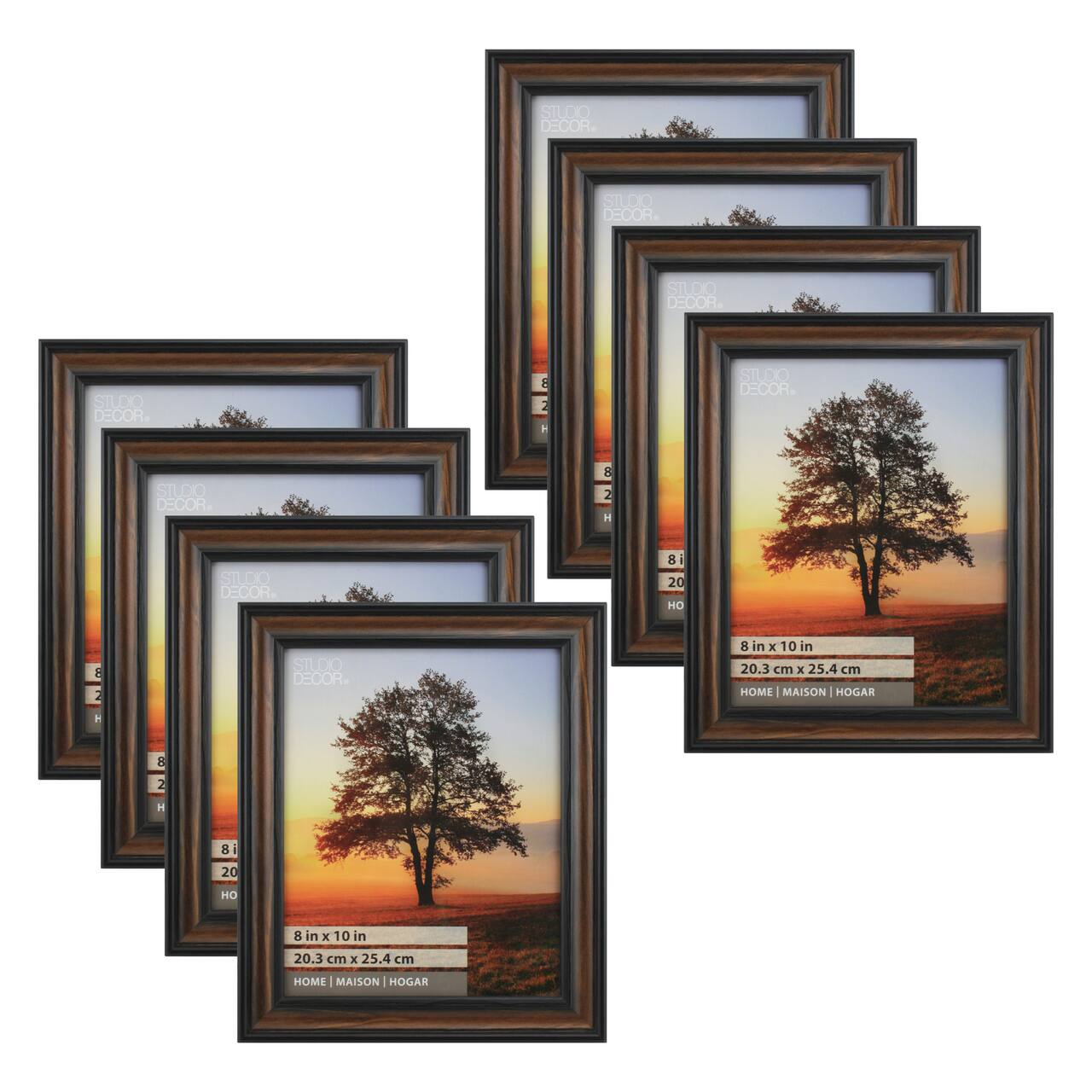 8 Pack: Brown & Black Thin Frame, Home Collection by Studio Décor®